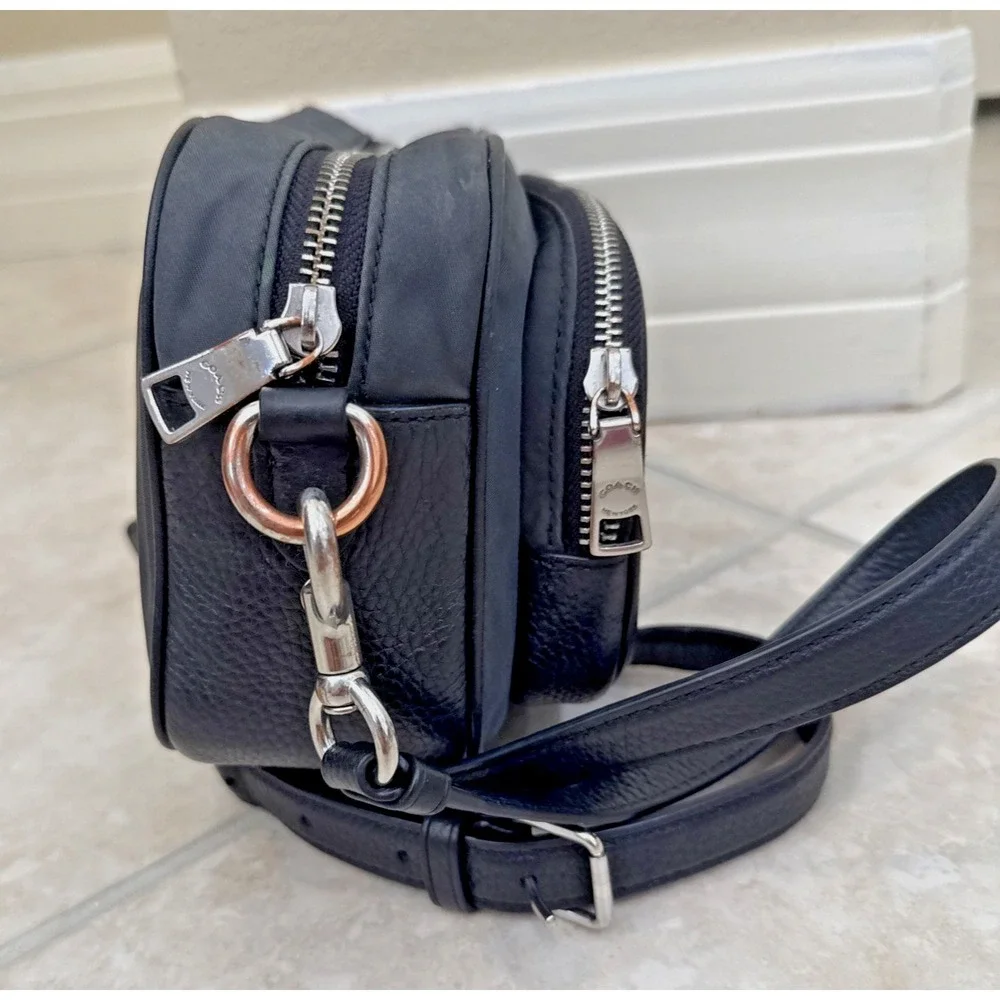 Coach Court Crossbody Camera Bag Nylon & Refined‎ Pebbled Leather C5050 Purse